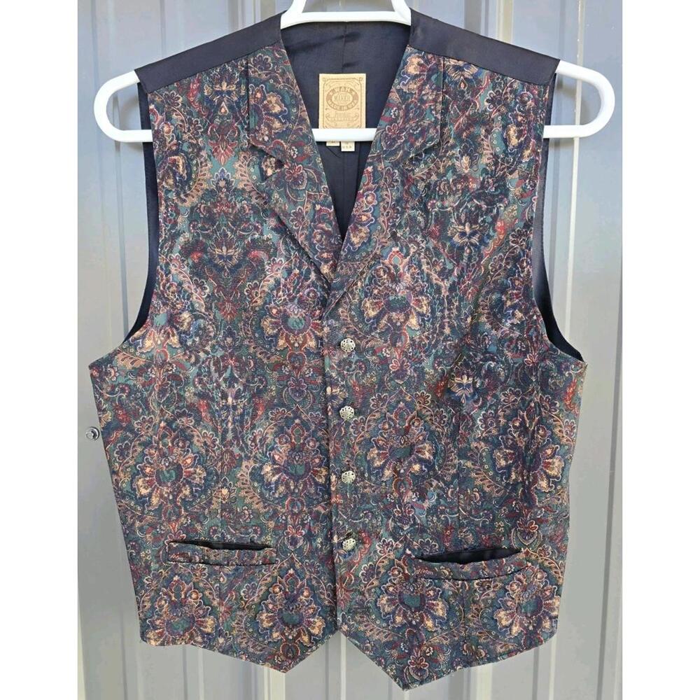 Wah Maker Vest Mens Large Western Wear Tapestry USA Made Vintage